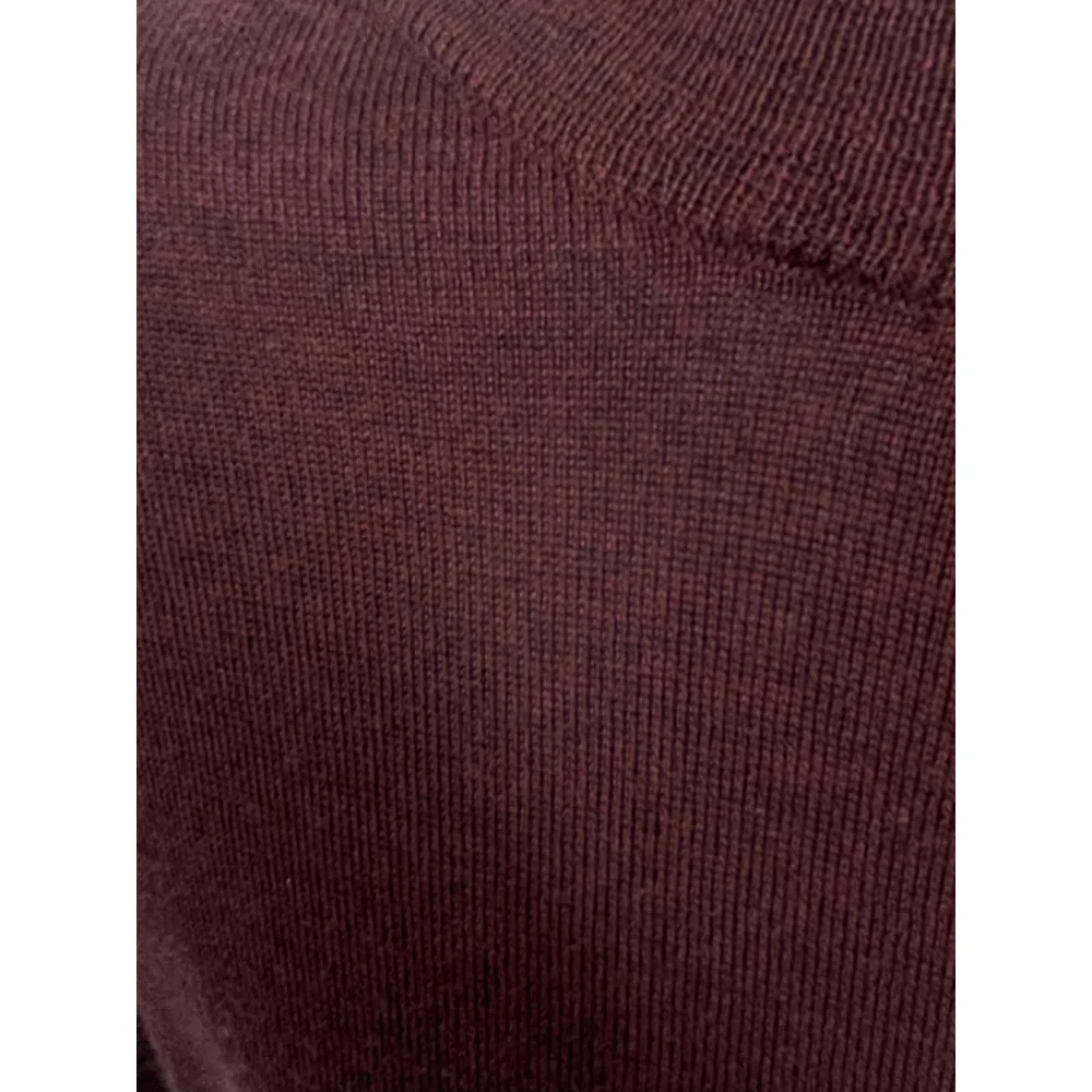 Peter Millar Sweater Mens XL Burgundy Quarter Zip Merino Wool Blend Horse Logo‎